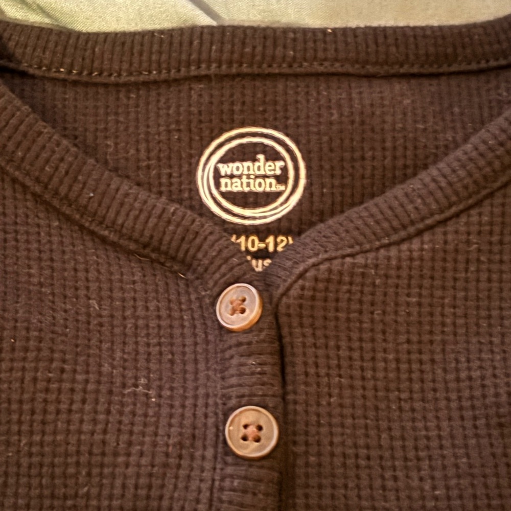 Wonder Nation Dark Knit Button Top